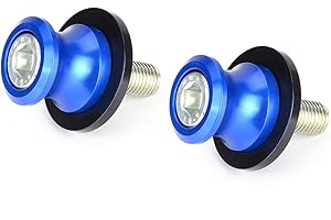 Goldfire 2pcs 10MM M10 X1.25 Motorcycle Swing arm Sliders Spools CNC Swing Arm Stand Screw for FZR 1000/600R/400 for Kawasaki Z750 /Z750S/ Z750R /ER-6F /ER-6N /Duke 125/200/390 (Blue)