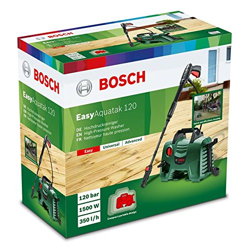 Bosch EasyAquatak 120 Hochdruckreiniger - 1500 Watt, 120 bar, vielseitiges Zubehör, kompakte Bauweise, inkl. Schlauch und Düsen – Bild 3