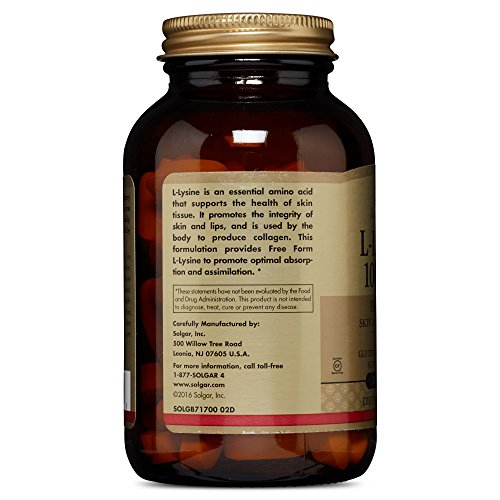 Solgar L-Lysine 1000 mg, 100 Tablets