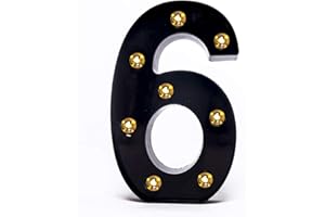 Foaky Black LED Marquee Number Lights Sign Light Up Marquee Number Lights Sign for Night Light Wedding Birthday Party Battery Powered Christmas Lamp Home Bar Decoration