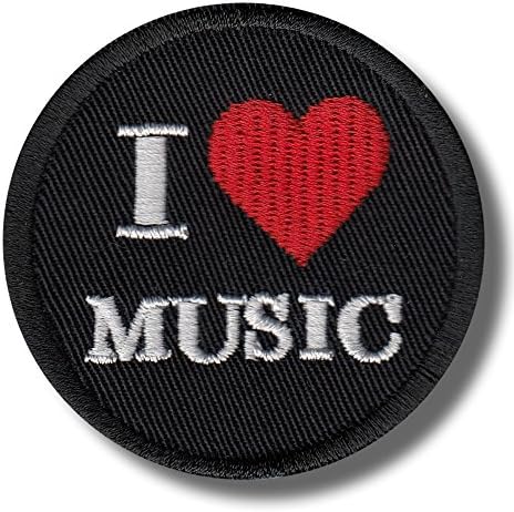 I Love Music - Embroidered Patch 6x6 cm