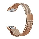 Gear Fit2 Band - V-Moro Rose Gold Milanese Loop Mesh Stainless Steel Metal Bracelet Strap with Strong Magnet for Samsung Gear Fit2 Smartwatch 5.3
