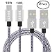 Type-C Charger Cable [2-Pack], KinPond Metal Plug Nylon Braided High Speed Ultra Durable USB-C Charging Cable for Samsung Galaxy, LG, Nexus, Motorola, HTC, Smartphones and More More (10FT)