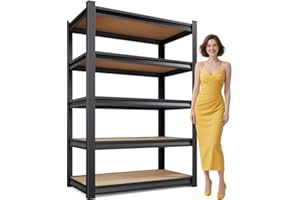 ZIWJHK 72”H Wood Shelves Garage Shelving,Adjustable Garage Shelves Easy Assembly Storage Shelves, Heavy Duty Industrial Shelving Unit, Storage Organize, Shelf Rack for Basement, 72''H*34''W*16" D