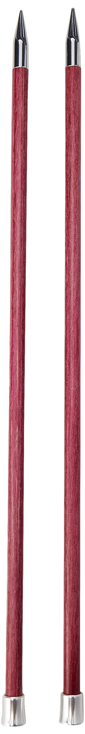KNITPRO KP29179 Royale: Knitting Pins: Single Ended: 25cm x 6.00mm, Birchwood, brass, Multi-Colour, 6mm