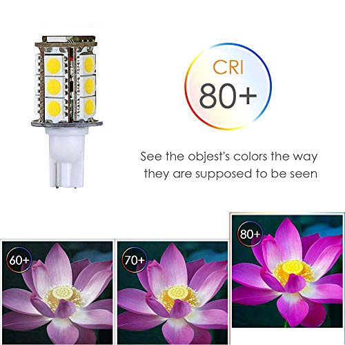 Makergroup T5 T10 Wedge Base LED Light Bulb High Brightness 12VAC/DC 3Watt 2700K-3000K for Outdoor Landscape Lighting Deck Stair Step Path Lights and Automotive RV Lights (3W 6-Pack, Warm White)