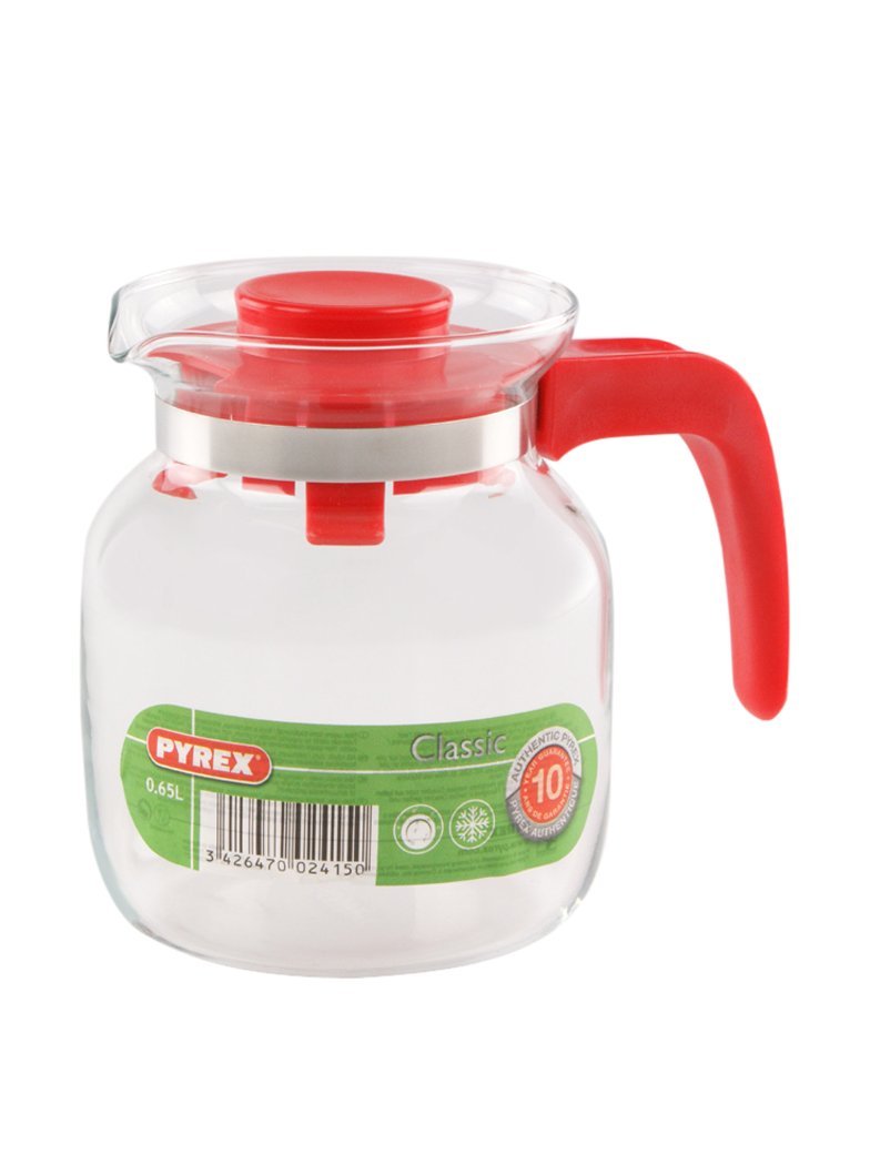 Pyrex Multi-purpose Glass Jug, Red, 0.65 Litres
