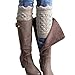 FAYBOX Women's Short Leg Warmer Crochet Boot Cover (Short Khaki)