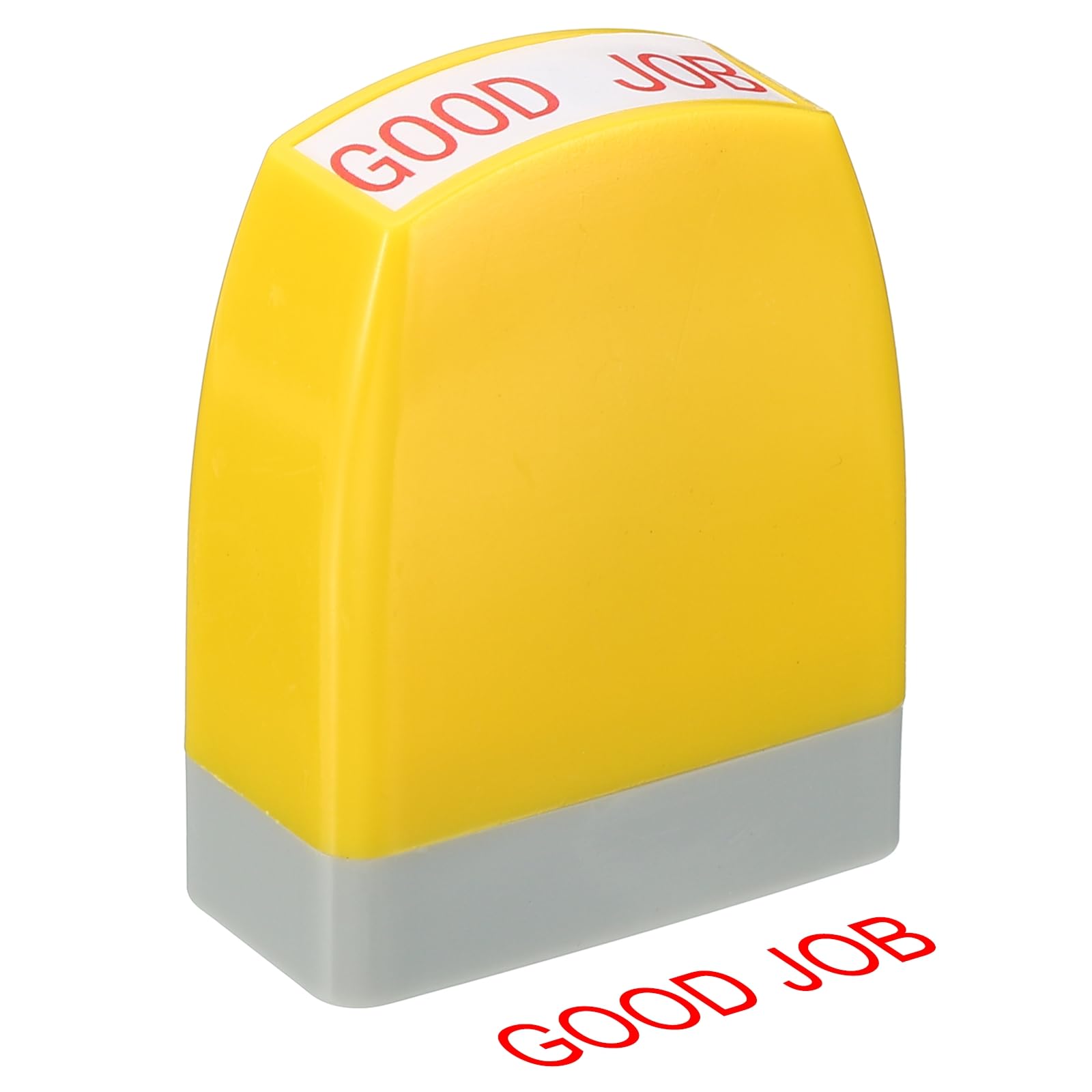 PATIKIL Good Job Notice Stamp Self Inking, Red Ink Office Stamps Pre Inked Message Stamp Refillable Business Stamp, Yellow