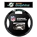 Fremont Die NFL Miami Dolphins Poly-Suede Steering Wheel Cover, Fits Most Standard Size Steering Wheels, Black/Team Colors