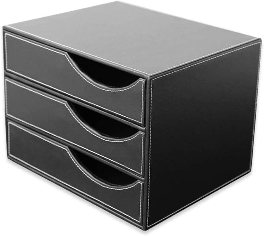 Amazon Com Rewd File Cabinet Leather Filing Cabinet Drawers Leather Drawer Filing Cabinet File Cabinets Unit Office Storage Organizer Color Black Home Kitchen
