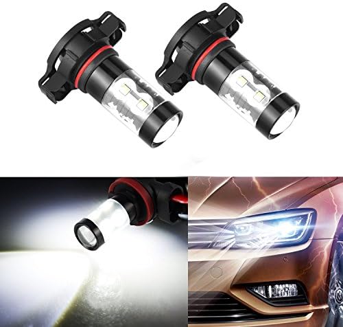 Starnill 5202 5201 High Power Max 50W Extremely Bright 6000K Xenon White LED Lights Bulbs for Car Truck Fog Lights Lamps Replacement (5202)