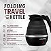 Gourmia GK360 Travel Foldable Electric Kettle - Fast Water Boiling - Food Grade Silicone - Small, Collapsible, Portable - Boil Dry Protection - .8 Qt - 110/120v - 820W (Black)