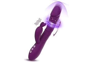 Thrusting Vibrator Adult Sex Toys Rabbit Vibrator for Women 10 Thrusting & 10 Vibrating Modes Rechargeable Adult Sex Toys for