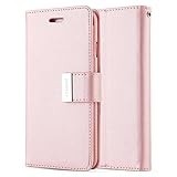for Samsung Galaxy J5 Pro 2017 / Galaxy J5 2017 Case,L-FADNUT Luxury Flip PU Leather Case,Dual Card Slots Metal Megnetic Closure Stand Wallet Card Holder Case Cover Rose Gold