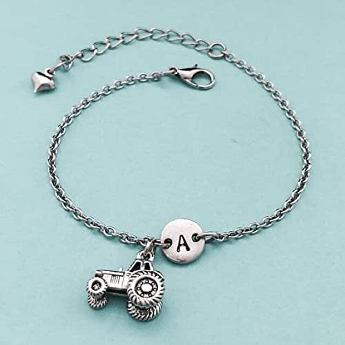 Mini Tractor Charm Bracelet - Gold Farm Car Pendant For Jewelry & Zips