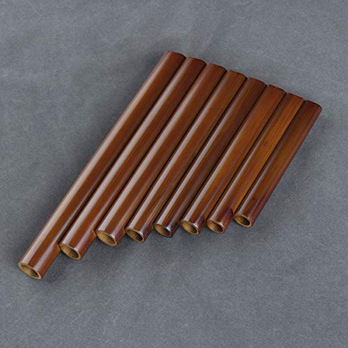 8 Pipes Natural Bamboo Mini Portable Pan Flute Chinese Traditional Musical Instrument Brown Pan Pipes Easy to Learn (Right Hand) - Thumbnail 6