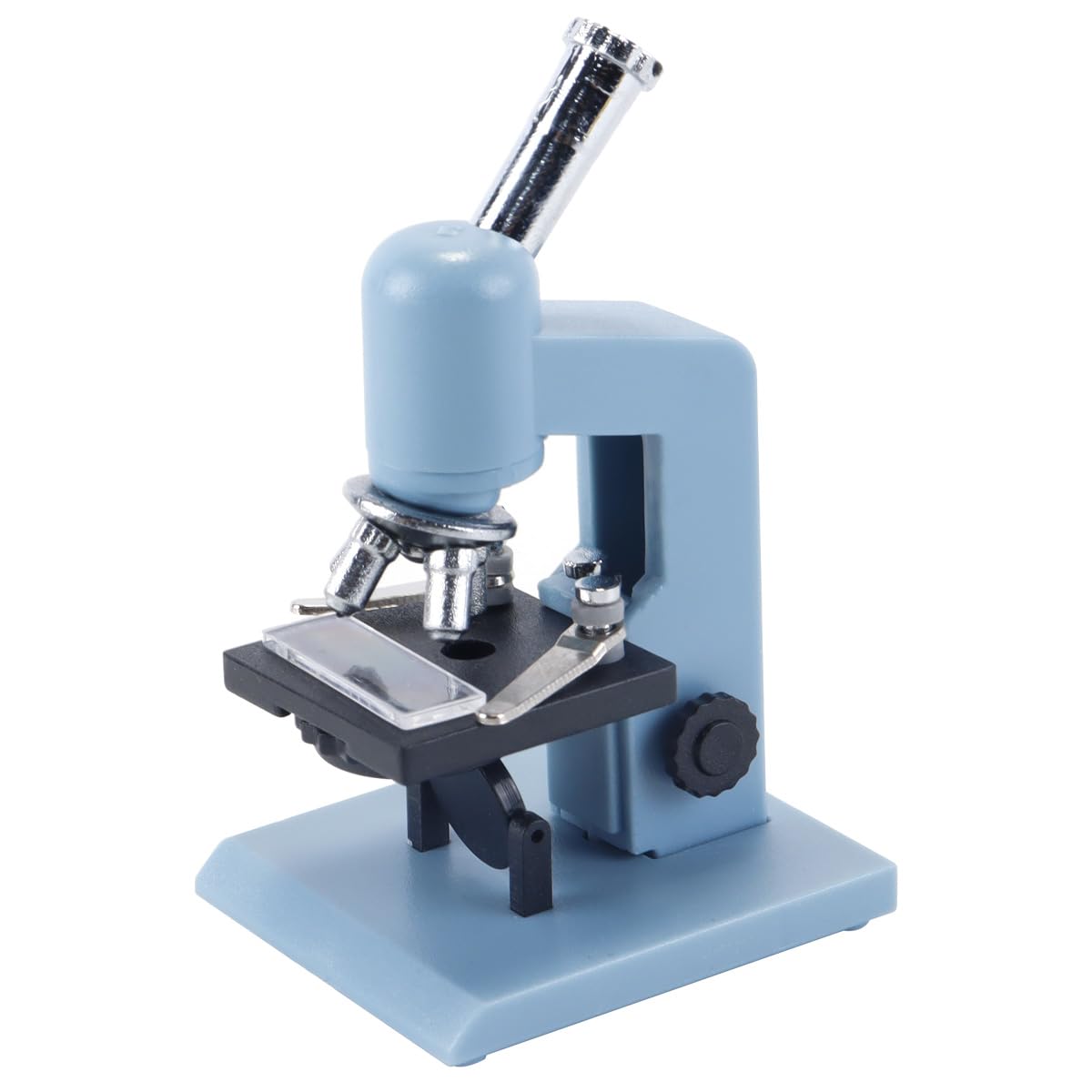 Orivin Blue Miniature Microscope, Plastic Dollhouse Mini Laboratory Tool for Dollhouse Science Scene, Experiment Scene Doll House Kit for 1:12 Scale