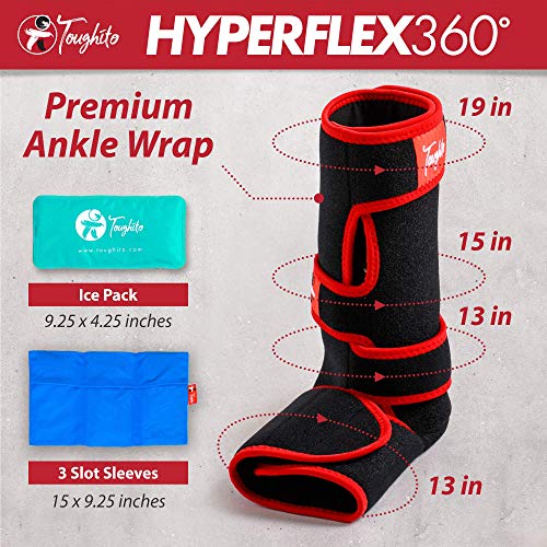 TOUGHITO Ankle Ice Pack Wrap for Achilles Tendonitis Relief