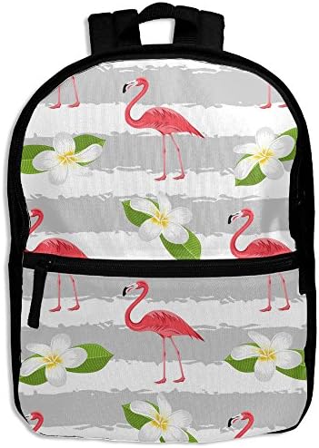 Pink Flamingo School Backpack Travel Bags Bookbag For Kids