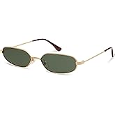Appassal Small Oval Sunglasses For Women Men Retro Rectangle Metal Sun Glasses AP3685