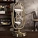 Modern Decorative 12-Inch Brass-Tone Metal Rotating Hourglass Sand Timer
