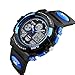 Tamlee 50m Waterproof Sports Digital Analog Led Watch for Boys Girls Kids with Rubber Strap Black Blue