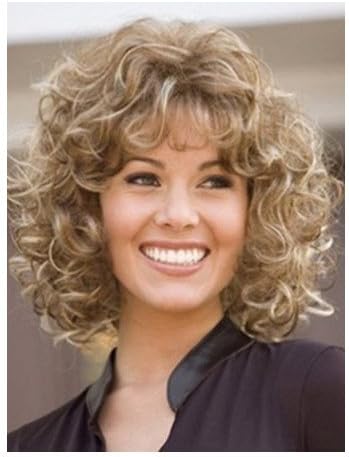 Colorwigy Sexy Medium Curly Blonde 16 Inches Synthetic Hair Wig