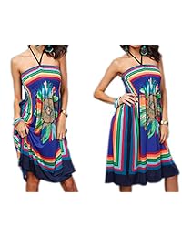 PAMOR - Vestido de verano bohemio para mujer, estilo bohemio