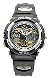 30m Water-proof Digital-analog Boys Girls Sport Digital Watch with Alarm Stopwatch Chronograph (Child) 6 Colors (Silver-black)