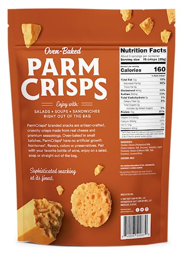PARMCRISPS OVEN-BAKED CHEDDAR CHEESE SNACK, 9.5 OZ