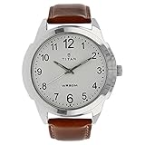 Titan Men's 'Neo' Fashion/Casual/Business/Luxury Mineral Quartz Dial -Leather/Brass and Silver Toned Strap