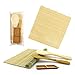 BambooMN Deluxe Sushi Mat Kit 1x Green, 1x Natural Rolling Mat, 1x Rice Paddle, 1x Spreader, 1x Compartment Sauce Dish | 100% Bamboo Mat and Utensils