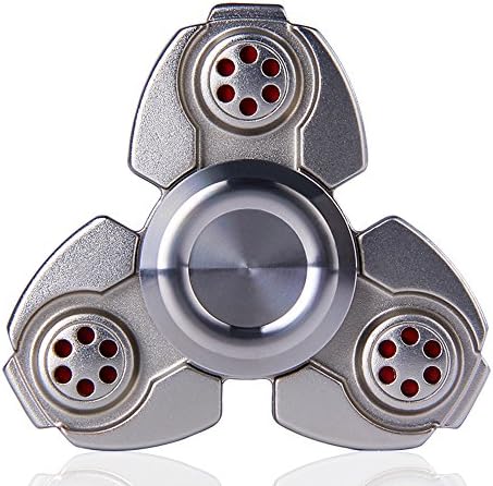 YELLU Tri UFO Zinc Alloy Metal Fidget Spinners Toys With Ceramic Bearings Kill Time Spin Over 3Mins(Silvery)