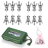 Jianuo 12pcs 100 Grain Archery Broadheads with Case and Replacement Shock Collar