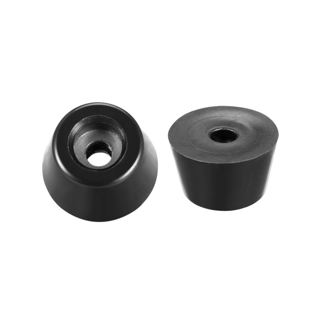 sourcing map Rubber Feet Buffers Pads D25x19xH15mm Black 50pcs