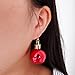 RareLove Gifts Ornament Dangle Earrings For Women Christmas Red Ball Alloy
