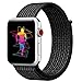INTENY Sport Band Compatible for Apple Watch 38mm, Breathable Nylon Sport Loop, Strap Compatible for iWatch Series 3, Series 2, Series 1 (N+Black, 38mm)