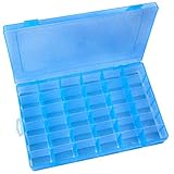 DUOFIRE Plastic Organizer Container Storage Box Adjustable Divider Removable Grid Compartment Big Clear Slot Box for Jewelry Beads Earring Container Tool Fishing Hook Small Accessories, Blue 36 Grids