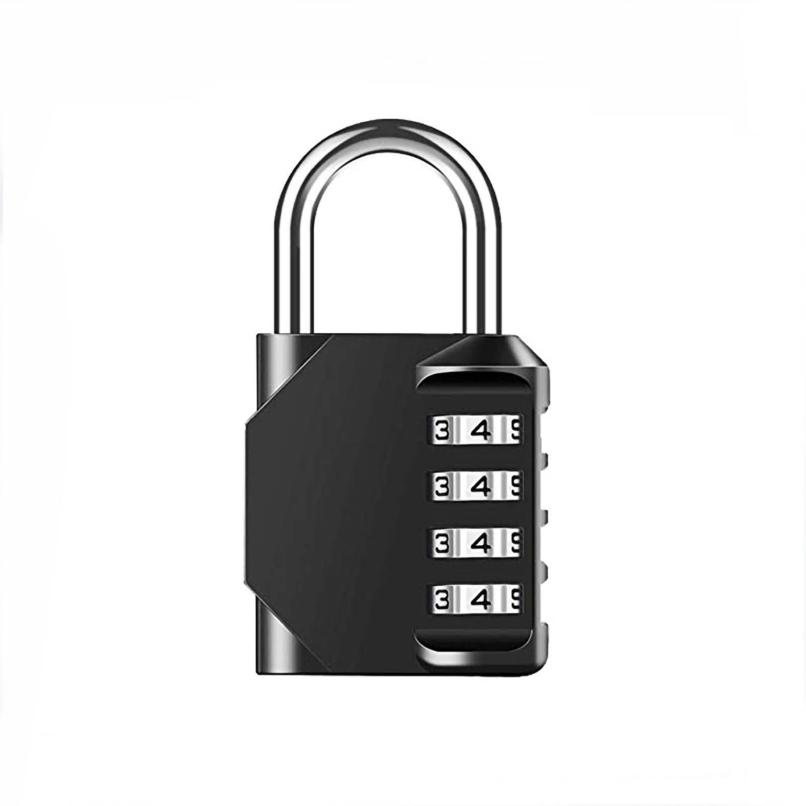 Leapiture 4 Dial Padlock Combination Padlock Keyless Security Universal Travel Accessories for Cabinet Tool Box (Black)