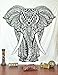 Jaipur Handloom Elephant Tapestry Hippie Tapestry Wall Hanging Hippy Tapestry Bohemian Bedding Bedspread Indian Dorm Decor Psychedelic Tapestry Bed Cover (Queen (84 X 85 inches approx), Black & White)