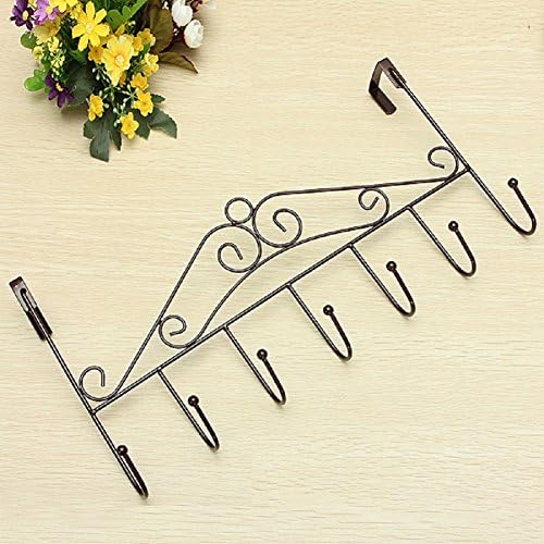 Bronze Towel Coat Clothes Over Door Hanger Bathroom Rack 5 Hooks
