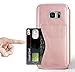 Samsung Galaxy S7 Edge Leather Wallet Case with Cards Slot and Metal Magnetic, TAKEN DIRECT Galaxy S 7 Edge Plastic Flip Case/Cover, Vintage and Fashion, Durable and Shockproof Holster (Rose Gold)