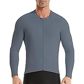 Wulibike Cycling Jersey Men Long Sleeve, Road Bike Jerseys Full Zipper with Pockets, Suitable for Spring and Autumn