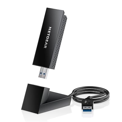 NETGEAR Nighthawk WiFi 6E USB 3.0 Adapter (A8000) - AXE3000 Tri-Band Wireless Gigabit Speed (Up to 3Gbps) - New 6GHz Band – Works with Any WiFi 6 or 6E Router Or Mesh System - for Windows PC