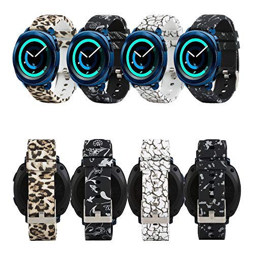For Samsung Gear Sport Soft Silicone Sport Quick 20mm Smart Watch Bands Quick Release Watch Strap Wristband for Samsung Gear S2 Classic SM-R732 & SM-R735/ Huawei Watch 2 Watch/Garmin Vivoactive 3