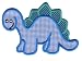 PatchMommy Iron On Applique Patch, Animals - Blue Dinosaur - Kids Baby