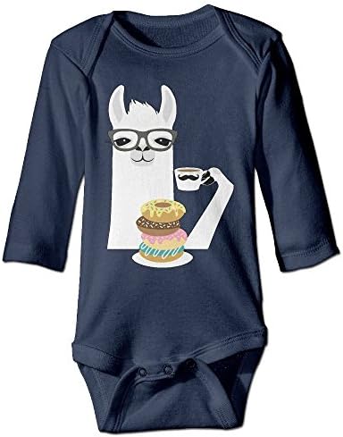 Newborn Llama Donut Long Sleeve Onesies Romper Navy