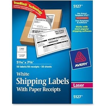 Amazon Com 5127 Avery Shipping Label With Paper Receipt