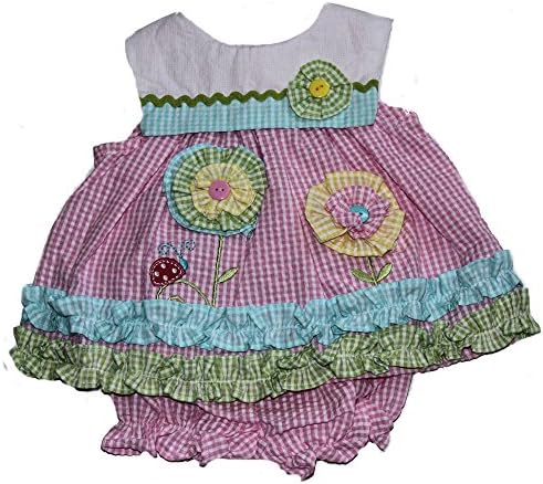Samara Baby-girls Pink Flower Pinwheels Dress w/Diaper Cover